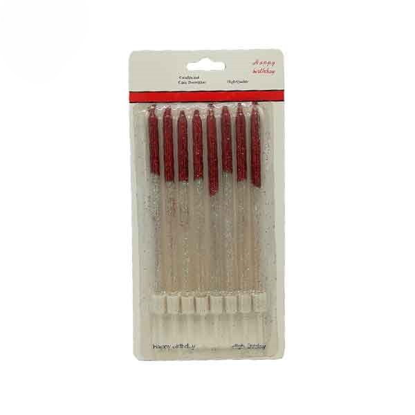 شمع مدادی مشکی قرمز اکلیلی(8عددی) - Image 3